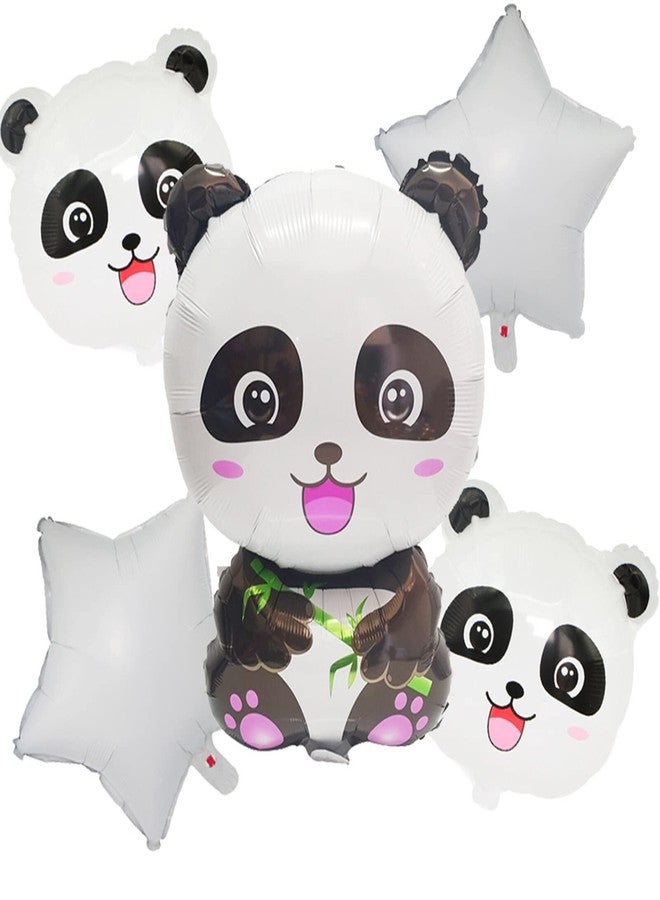Atpata Funky Jungle Theme Animal Foil Balloons (Panda Set of 5) - Image 1